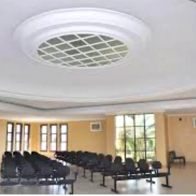 Forro circular com grelha decorativa em salão